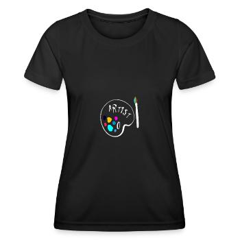 artist white - Frauen Funktions-T-Shirt - Schwarz - Vorne - AI Model Female 172 light (172cm)