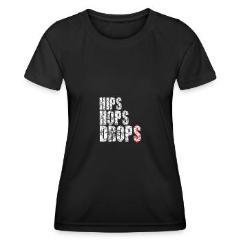 hips hops drops white - Frauen Funktions-T-Shirt - Schwarz - Vorne - AI Model Female 172 light (172cm)