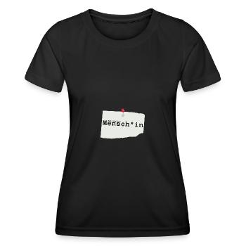 menschin hell - Frauen Funktions-T-Shirt - Schwarz - Vorne - AI Model Female 172 light (172cm)