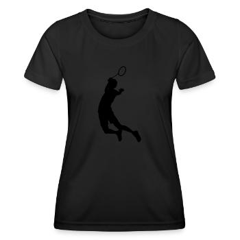 Badminton Badminton Men's Squash Badmintons - Women's Functional T-Shirt - black - Front - AI Model Female 172 light (172cm)
