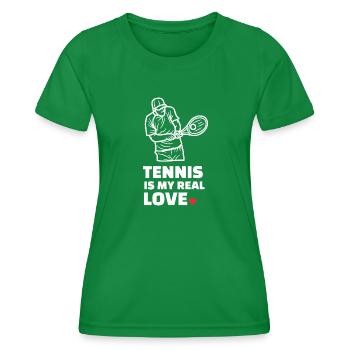 I love tennis - Women's Functional T-Shirt - kelly green - Front - AI Model Female 172 dark (172cm)