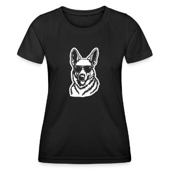 Schäferhund Hund Hundekopf - Frauen Funktions-T-Shirt - Schwarz - Vorne - AI Model Female 172 light (172cm)