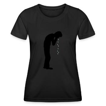Heulen Tropfen Depression - Frauen Funktions-T-Shirt - Schwarz - Vorne - AI Model Female 172 light (172cm)