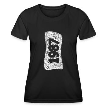 Jahr 1987 - Frauen Funktions-T-Shirt - Schwarz - Vorne - AI Model Female 172 light (172cm)