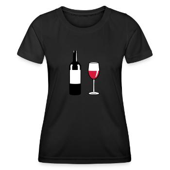 Wine Bottle - T-shirt sport Femme - noir - Devant - AI Model Female 172 light (172cm)