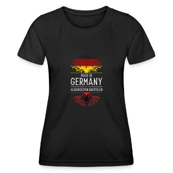 Deutsch Albanisch Deutscher Geschenk - Frauen Funktions-T-Shirt - Schwarz - Vorne - AI Model Female 172 light (172cm)