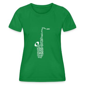 Saxophone - T-shirt sport Femme - vert - Devant - AI Model Female 172 dark (172cm)