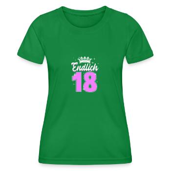 Endlich 18 - Frauen Funktions-T-Shirt - Kelly Green - Vorne - AI Model Female 172 dark (172cm)
