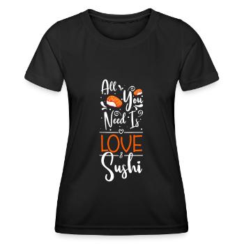 Japanese Roll Yummy Soy - Women's Functional T-Shirt - black - Front - AI Model Female 172 light (172cm)
