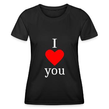 rotes Herz rot Herzen rot Herz Geschenk - Frauen Funktions-T-Shirt - Schwarz - Vorne - AI Model Female 172 light (172cm)