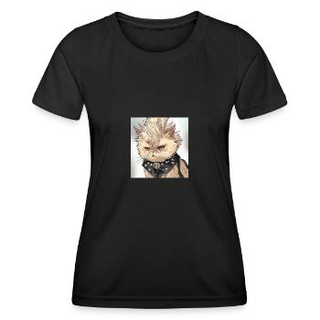 Perserkatze Negan als Punk in Anime Art - Frauen Funktions-T-Shirt - Schwarz - Vorne - AI Model Female 172 light (172cm)