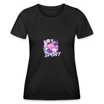 Sport Design Logo - Women's Functional T-Shirt - black - Front - AI Model Female 172 light (172cm)