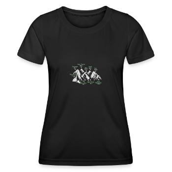 Les sept sommets - T-shirt sport Femme - noir - Devant - AI Model Female 172 light (172cm)