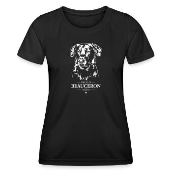 Beauceron Mom Hund Berger de Beauce Hunde Wilsigns - Frauen Funktions-T-Shirt - Schwarz - Vorne - AI Model Female 172 light (172cm)