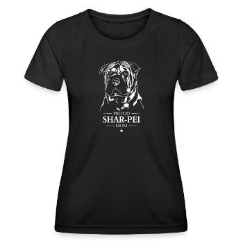 Shar Pei Mom Dog Dog Wilsigns - Women's Functional T-Shirt - black - Front - AI Model Female 172 light (172cm)
