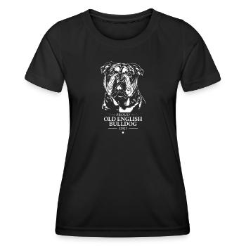 Old English Bulldog Dad Hunde Hund OEB Wilsigns - Frauen Funktions-T-Shirt - Schwarz - Vorne - AI Model Female 172 light (172cm)