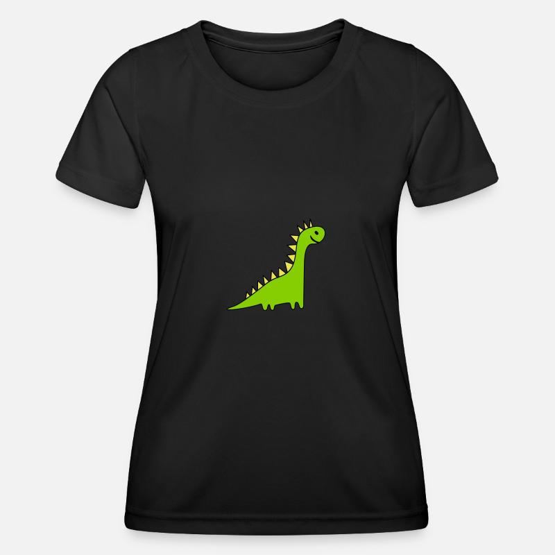 Dinosaur Long Neck - Motif Colors Customizable - Women's Functional T-Shirt - black