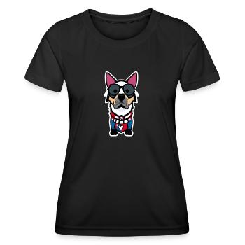 Lustiger Hund - Frauen Funktions-T-Shirt - Schwarz - Vorne - AI Model Female 172 light (172cm)