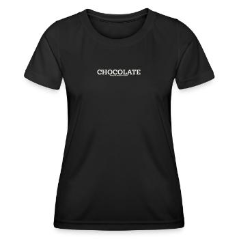 CHOCOLATE MAKES THE WORLD GO ROUND - Frauen Funktions-T-Shirt - Schwarz - Vorne - AI Model Female 172 light (172cm)