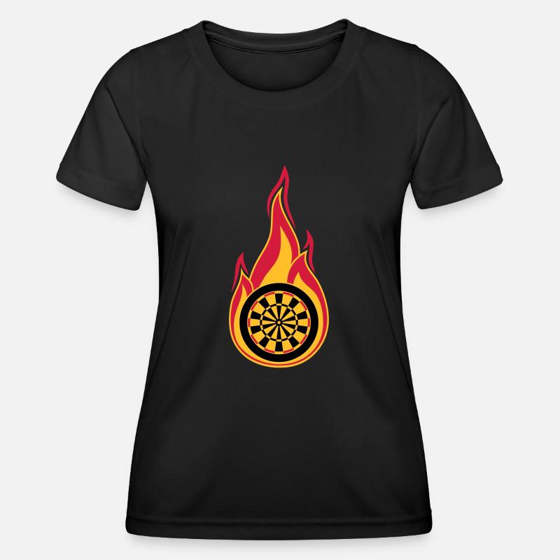 fire target burn flames hot association log - Women's Functional T-Shirt - black
