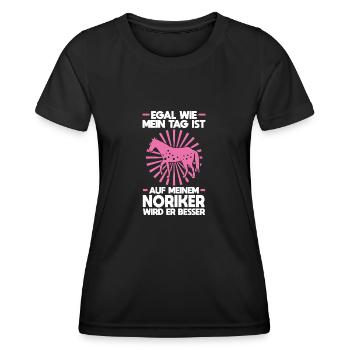 Noriker Pferd Pferdesport Geschenk - Frauen Funktions-T-Shirt - Schwarz - Vorne - AI Model Female 172 light (172cm)