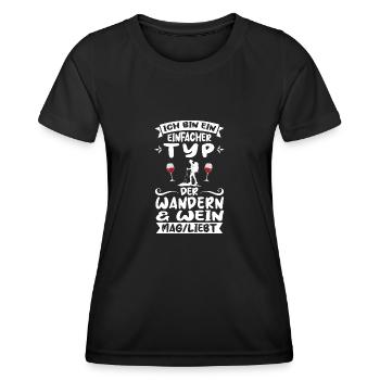 Wandern Wein Bergsteigen Geschenk - Frauen Funktions-T-Shirt - Schwarz - Vorne - AI Model Female 172 light (172cm)
