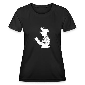 Azubi Bäcker und Hobbykoch Silhouette Portrait - Frauen Funktions-T-Shirt - Schwarz - Vorne - AI Model Female 172 light (172cm)