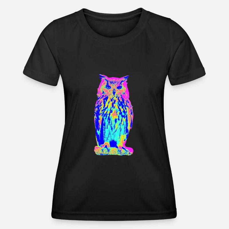 Eagle owl - Women's Functional T-Shirt - black