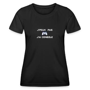 J'peux pas j'ai console - T-shirt sport Femme - noir - Devant - AI Model Female 172 light (172cm)