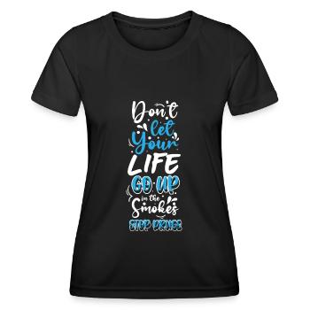 Drogenfrei Clean Straight Edge Joint - Frauen Funktions-T-Shirt - Schwarz - Vorne - AI Model Female 172 light (172cm)