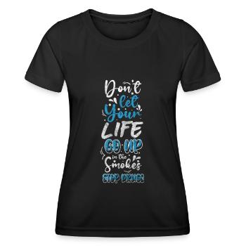 Drogen Süchtig Marihuana - Frauen Funktions-T-Shirt - Schwarz - Vorne - AI Model Female 172 light (172cm)