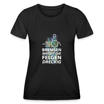 Le freinage salit les jantes - T-shirt sport Femme - noir - Devant - AI Model Female 172 light (172cm)
