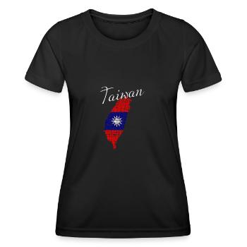 Taiwan - Frauen Funktions-T-Shirt - Schwarz - Vorne - AI Model Female 172 light (172cm)