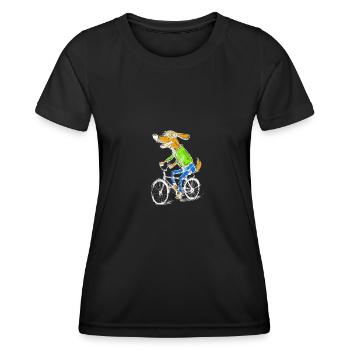 walk or ride dog bike white - Frauen Funktions-T-Shirt - Schwarz - Vorne - AI Model Female 172 light (172cm)