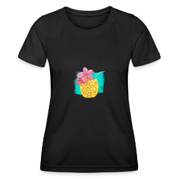 Sensations d’été à l’ananas - T-shirt sport Femme - noir - Devant - AI Model Female 172 light (172cm)