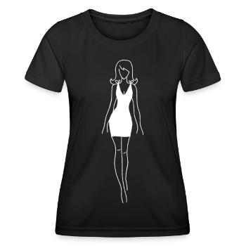Frau im weißen Kleid - Frauen Funktions-T-Shirt - Schwarz - Vorne - AI Model Female 172 light (172cm)