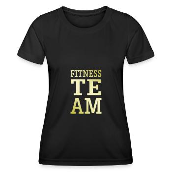 Entraînement en salle de sport de l’équipe de fitness - T-shirt sport Femme - noir - Devant - AI Model Female 172 light (172cm)