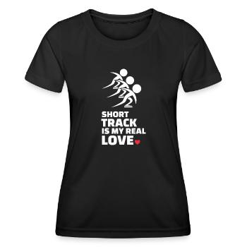 Ich Liebe Kurze Strecke Und Eislaufen - Frauen Funktions-T-Shirt - Schwarz - Vorne - AI Model Female 172 light (172cm)