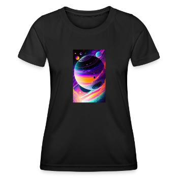 Solar System | Planets | Space | Star - Women's Functional T-Shirt - black - Front - AI Model Female 172 light (172cm)