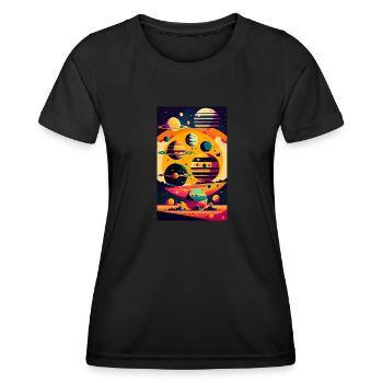 Solar System | Planets | Space | Star - Women's Functional T-Shirt - black - Front - AI Model Female 172 light (172cm)