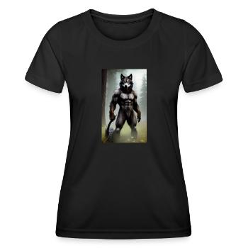 Loup-garou | Loup | Créatures mythiques | Monstres | Mystique - T-shirt sport Femme - noir - Devant - AI Model Female 172 light (172cm)