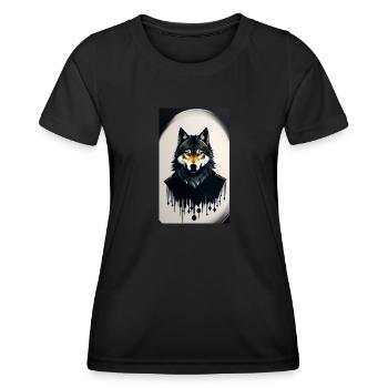 Loup-garou | Loup | Créatures mythiques | Monstres | Mystique - T-shirt sport Femme - noir - Devant - AI Model Female 172 light (172cm)