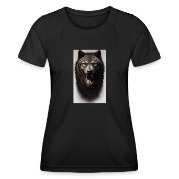 Werwolf | Wolf | Fabelwesen | Monster | Mystisch - Frauen Funktions-T-Shirt - Schwarz - Vorne - AI Model Female 172 light (172cm)