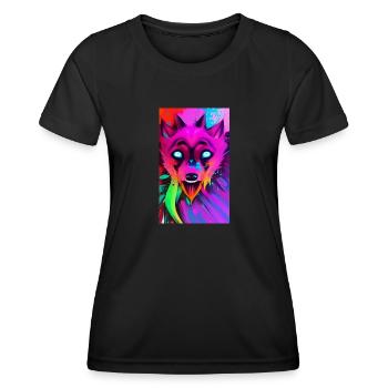Loup-garou | Loup | Créatures mythiques | Monstres | Mystique - T-shirt sport Femme - noir - Devant - AI Model Female 172 light (172cm)