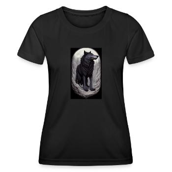 Loup-garou | Loup | Créatures mythiques | Monstres | Mystique - T-shirt sport Femme - noir - Devant - AI Model Female 172 light (172cm)