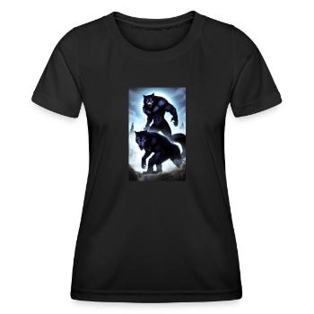 Werewolf | Wolf | Mythical creatures | Monsters | Mystical - Women's Functional T-Shirt - black - Front - AI Model Female 172 light (172cm)
