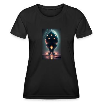 Extraterrestre | OVNI | Vaisseau spatial | PAU | étranger - T-shirt sport Femme - noir - Devant - AI Model Female 172 light (172cm)
