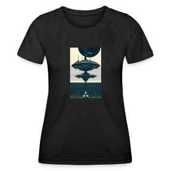 Extraterrestre | OVNI | Vaisseau spatial | PAU | étranger - T-shirt sport Femme - noir - Devant - AI Model Female 172 light (172cm)