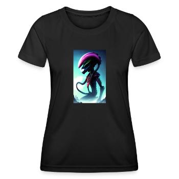 Extraterrestre | OVNI | Vaisseau spatial | PAU | étranger - T-shirt sport Femme - noir - Devant - AI Model Female 172 light (172cm)