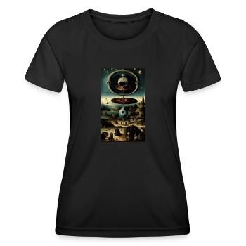 Alien | UFO | Spaceship | UAP | alien - Women's Functional T-Shirt - black - Front - AI Model Female 172 light (172cm)